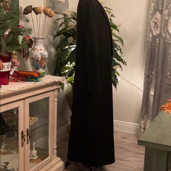 M&R Nordstrom 100% Cashmere OVERSIZED Ankle length lined, piping Dress Coat - Picture 4 of 4